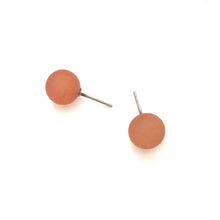 Load image into Gallery viewer, Burnt Coral Petite Frosted Lucite Ball Stud Earrings