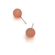 Load image into Gallery viewer, Burnt Coral Petite Frosted Lucite Ball Stud Earrings