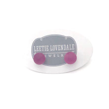 Load image into Gallery viewer, Amethyst Petite Frosted Lucite Ball Stud Earrings