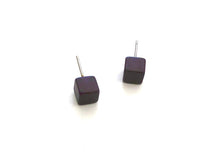 Load image into Gallery viewer, Dark Rootbeer Mini Cube Stud Earrings
