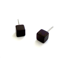 Load image into Gallery viewer, Dark Rootbeer Mini Cube Stud Earrings