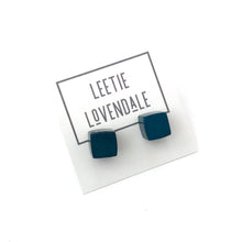 Load image into Gallery viewer, Evergreen Midi Cube Stud Earrings