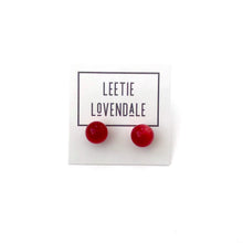 Load image into Gallery viewer, Ruby Red Moonglow Lucite Ball Stud Earrings