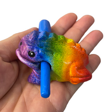 Load image into Gallery viewer, 1.5&quot; Wooden Musical Frog - Rainbow Design (Percussion Instrument)