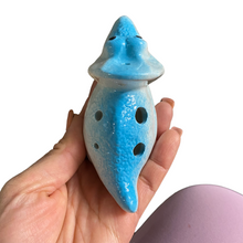 Load image into Gallery viewer, Ceramic Dinosaur Ocarina Blue