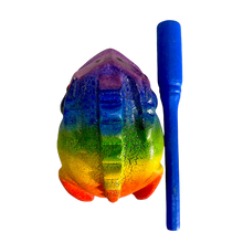 Load image into Gallery viewer, 3" Wooden Musical Frog - Rainbow Design (Percussion Instrument)