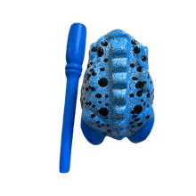 Load image into Gallery viewer, 1.5&quot; Wooden Musical Frog - Blue Dart Design (Percussion Instrument)