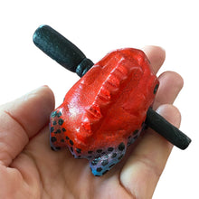 Load image into Gallery viewer, 1.5&quot; Wooden Musical Frog - Red Dart Design (Percussion Instrument)