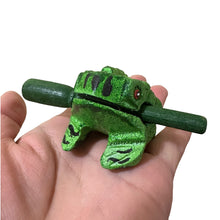 Load image into Gallery viewer, 1.5&quot; Wooden Musical Frog - Forest Design (Percussion Instrument)
