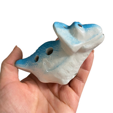 Load image into Gallery viewer, Ceramic Dinosaur Ocarina Blue