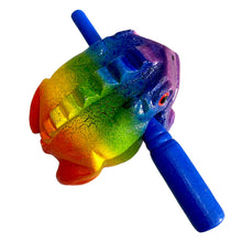 Load image into Gallery viewer, 3" Wooden Musical Frog - Rainbow Design (Percussion Instrument)