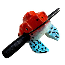 Load image into Gallery viewer, 3" Wooden Musical Frog - Red Dart Design (Percussion Instrument)
