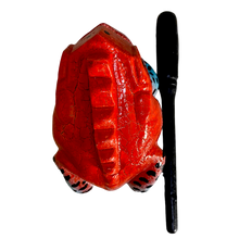 Load image into Gallery viewer, 3" Wooden Musical Frog - Red Dart Design (Percussion Instrument)