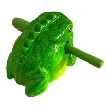 Load image into Gallery viewer, 3" Wooden Musical Frog - Green Tree Design (Percussion Instrument)