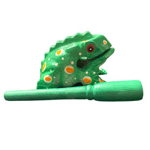 Load image into Gallery viewer, 2&quot; Wooden Musical Frog - Mint Design (Percussion Instrument)