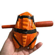 Load image into Gallery viewer, 4" Wooden Musical Frog - Orange Dart Design (Percussion Instrument)