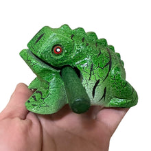 Load image into Gallery viewer, 3" Wooden Musical Frog - Forest Design (Percussion Instrument)