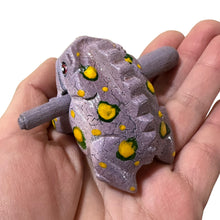 Load image into Gallery viewer, 1.5&quot; Wooden Musical Frog - Lavender Design (Percussion Instrument)