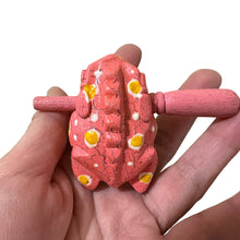 Load image into Gallery viewer, 1.5&quot; Wooden Musical Frog - Peach Design (Percussion Instrument)