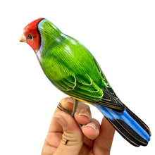 Load image into Gallery viewer, Wooden Hand-painted Red Finch Bird Figurine Decoration