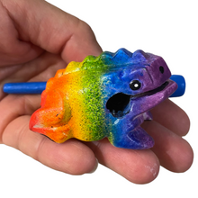 Load image into Gallery viewer, 1.5&quot; Wooden Musical Frog - Rainbow Design (Percussion Instrument)