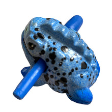 Load image into Gallery viewer, 1.5&quot; Wooden Musical Frog - Blue Dart Design (Percussion Instrument)