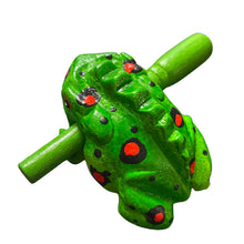Load image into Gallery viewer, 3" Wooden Musical Frog - Fire Design (Percussion Instrument)