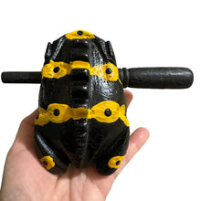 Load image into Gallery viewer, 4" Wooden Musical Frog - Yellow Dart Design (Percussion Instrument)