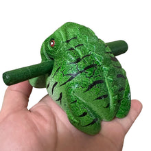 Load image into Gallery viewer, 3" Wooden Musical Frog - Forest Design (Percussion Instrument)