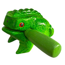 Load image into Gallery viewer, 3" Wooden Musical Frog - Green Tree Design (Percussion Instrument)
