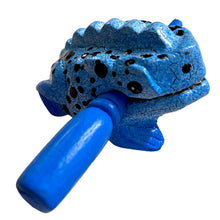 Load image into Gallery viewer, 1.5&quot; Wooden Musical Frog - Blue Dart Design (Percussion Instrument)
