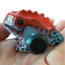 Load image into Gallery viewer, 1.5&quot; Wooden Musical Frog - Red Dart Design (Percussion Instrument)