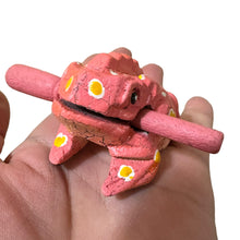 Load image into Gallery viewer, 1.5&quot; Wooden Musical Frog - Peach Design (Percussion Instrument)