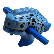 Load image into Gallery viewer, 1.5&quot; Wooden Musical Frog - Blue Dart Design (Percussion Instrument)