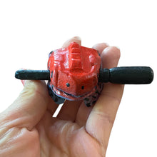 Load image into Gallery viewer, 1.5&quot; Wooden Musical Frog - Red Dart Design (Percussion Instrument)