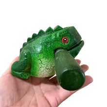 Load image into Gallery viewer, 4" Wooden Musical Frog - Green Tree Design (Percussion Instrument)