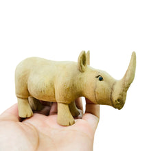 Load image into Gallery viewer, Wooden handcrafted Rhino Figurine Decoration