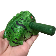 Load image into Gallery viewer, 3" Wooden Musical Frog - Forest Design (Percussion Instrument)