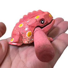 Load image into Gallery viewer, 1.5&quot; Wooden Musical Frog - Peach Design (Percussion Instrument)