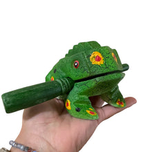Load image into Gallery viewer, 4" Wooden Musical Frog - Green Spring Design (Percussion Instrument)