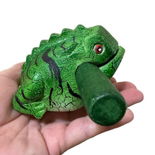 Load image into Gallery viewer, 3" Wooden Musical Frog - Forest Design (Percussion Instrument)