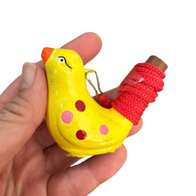 Load image into Gallery viewer, Clay Water Whistle Bird (Yellow with Dots)