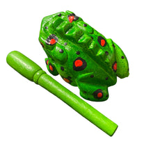 Load image into Gallery viewer, 3" Wooden Musical Frog - Fire Design (Percussion Instrument)