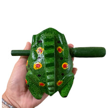 Load image into Gallery viewer, 4" Wooden Musical Frog - Green Spring Design (Percussion Instrument)