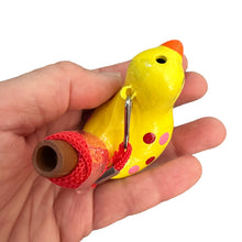 Load image into Gallery viewer, Clay Water Whistle Bird (Yellow with Dots)