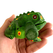 Load image into Gallery viewer, 2&quot; Wooden Musical Frog - Green Spring Design (Percussion Instrument)