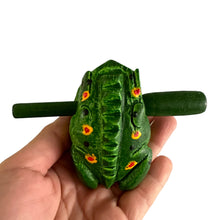 Load image into Gallery viewer, 2&quot; Wooden Musical Frog - Green Spring Design (Percussion Instrument)
