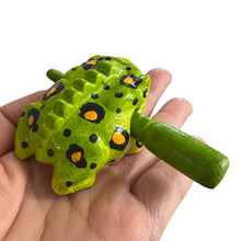 Load image into Gallery viewer, 1.5&quot; Wooden Musical Frog - Fern Design (Percussion Instrument)