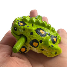 Load image into Gallery viewer, 1.5&quot; Wooden Musical Frog - Fern Design (Percussion Instrument)