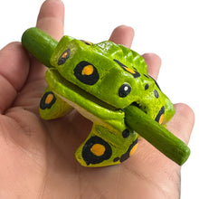 Load image into Gallery viewer, 1.5&quot; Wooden Musical Frog - Fern Design (Percussion Instrument)